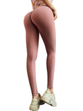 Sparkling Pink Seamless High Waist Running Leggings Slimming Fit