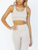 Peach Ribbed Slimming Legging Set