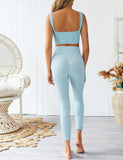 Aqua Ribbed Slimming Legging Set