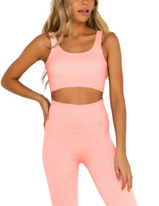 Peach Ribbed Slimming Legging Set