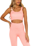 Peach Ribbed Slimming Legging Set