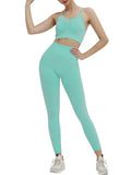 Exquisite Sea-Foam Wide Waistband Seamless Sports Set