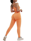 Exquisite Orange Wide Waistband Seamless Active Set