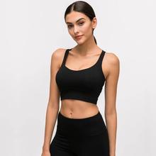 Black Scoop Neck Criss Cross Back Sports Top/Bra